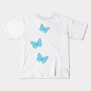 Blue Butterflies Kids T-Shirt